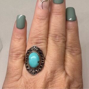 Turquoise 925 Sterling  Silver Women's Ring
